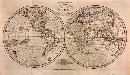 Guthrie William (1708-1770) A Map of the World from the best Authorities 1785 Londra 